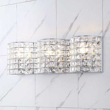 Clara Deco Metal/Crystal Classic Glam LED Vanity Light - JONATHAN Y